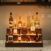 LED Lighted Liquor Bottle Display Shelf, 20 Inch Bar Display Shelf, DIY Illuminated Bottle Shelf with App & Remote Control